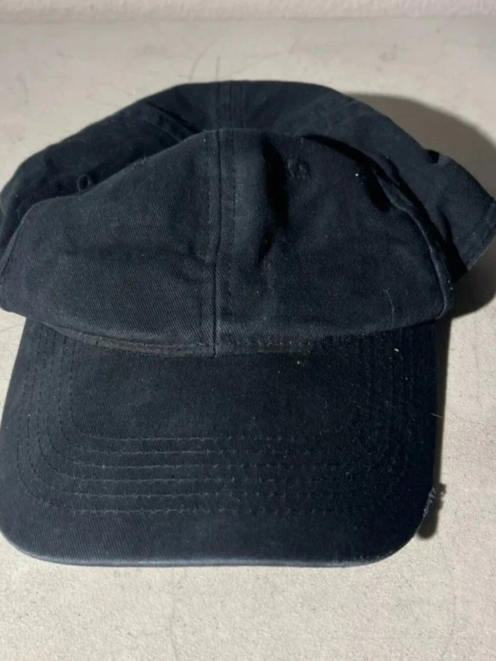 George Solid Black Baseball Cap One Size Adjustable Curved Brim